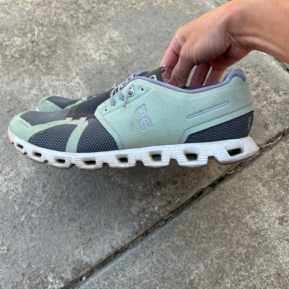 On Running Sneakers in Gray and Mint